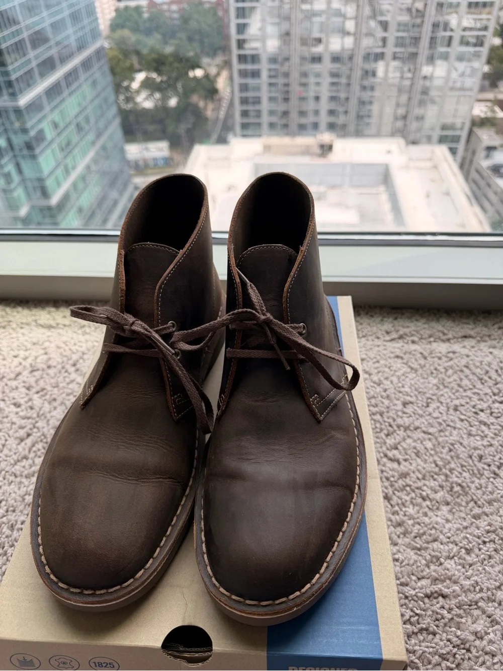 Clarks Men's Dark Brown Leather Desert Boots